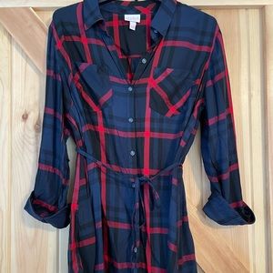 Isabel Maternity Button Down Flannel Tunic